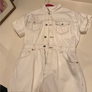 Zara Cream Short Sleeve Jumpsuit